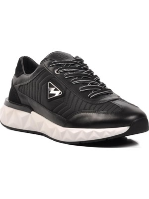 Marcomen 152-19498 Siyah-Beyaz  Deri Erkek Sneaker