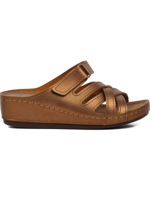 Ayakmod 09-977 Bakır Kadın Dolgu Topuk Terlik