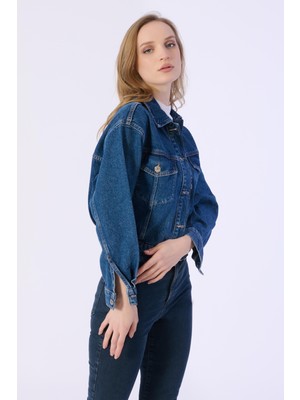 Bpf 6 Düğme Bel Lastıklı Denim Ceket