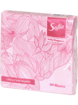 Sofia 30 Adet Pembe Kumaş Dokulu Peçete 33X33 cm Sofra ve Parti Kullanımına Uygun