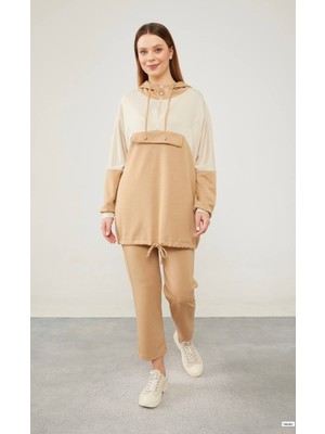 Masiva Collection Tesettür Takım Paraşüt Kumaş Camel