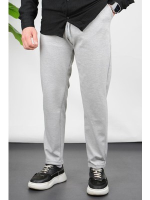 Edwox Erkek Double Paça Beli Lastikli Relax Fit Jogger Pantolon Gri EDW036