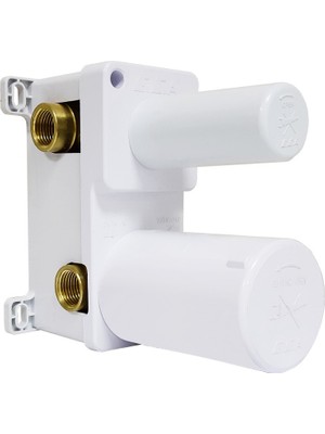 E.C.A Ankastre Banyo Bataryası Sıva Altı 3 Yollu Mat Beyaz 102166307C4