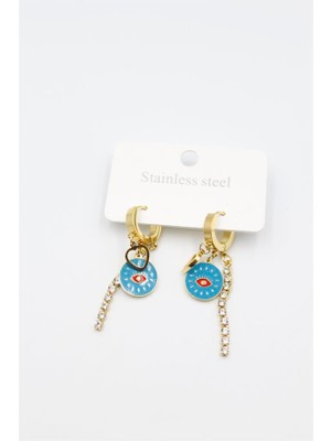 Öfi Taşlı Küpe - Altın