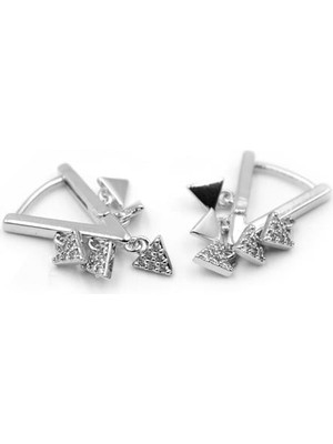 Öfi Üçgen Sallantılı Küpe - Gümüş