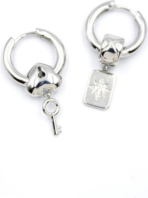 Öfi Kilit Küpe - Gümüş