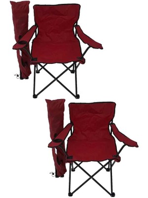 Kulvar AVM Katlanır Kamp Sandalyesi Bordo 2 Adet
