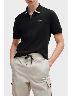 Hugo Pamuklu Regular Fit Fermuarlı Polo Yaka T Shirt Erkek Polo Yaka T Shirt 50511721 001