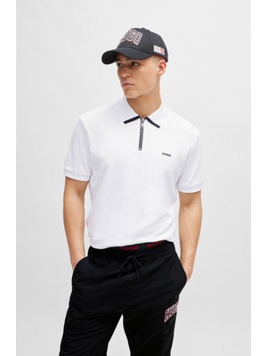 Hugo Pamuklu Regular Fit Fermuarlı Polo Yaka T Shirt Erkek Polo Yaka T Shirt 50511721 100
