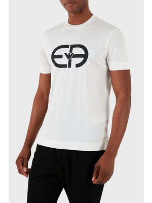 Emporio Armani Baskılı Slim Fit Bisiklet Yaka T Shirt Erkek T Shirt 8N1TF6 1juvz 0101