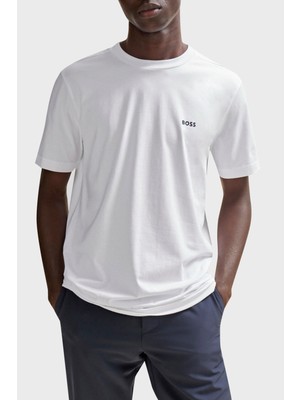 Boss Streç Pamuklu Bisiklet Yaka Regular Fit T Shirt Erkek T Shirt 50506373 100