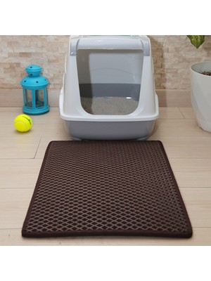 40X55 cm Kedi Tuvalet Önü Paspası Koyu Kahve