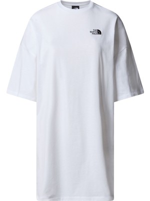 The North Face Kadın Oversize T-Shirt Elbise Beyaz Nefes Alabilir Kumaş ile Rahat Kullanım
