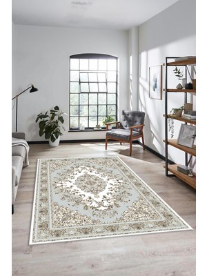 Evdeya Klasik Desenli Dijital Kaymaz Yıkanabilir Yolluk Mutfak Salon Halısı, Klasik-23-Renkli,