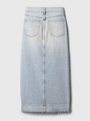 Gap Kadın Açık Mavi Midi Denim Etek