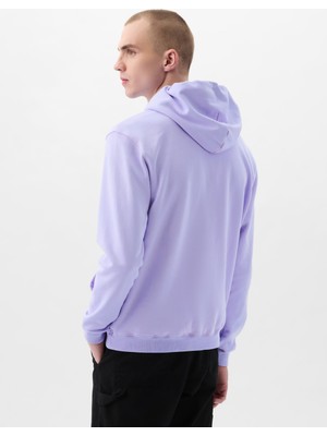 Gap Erkek Lila Gap Logo Fransız Havlu Kumaş Sweatshirt