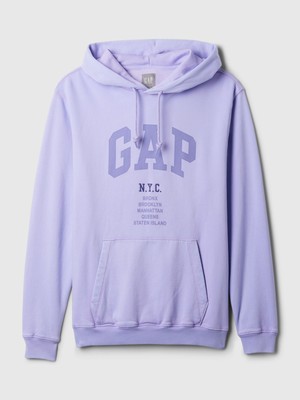 Gap Erkek Lila Gap Logo Fransız Havlu Kumaş Sweatshirt