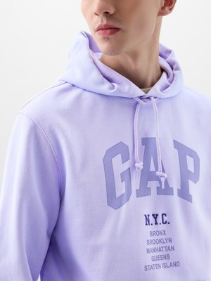 Gap Erkek Lila Gap Logo Fransız Havlu Kumaş Sweatshirt