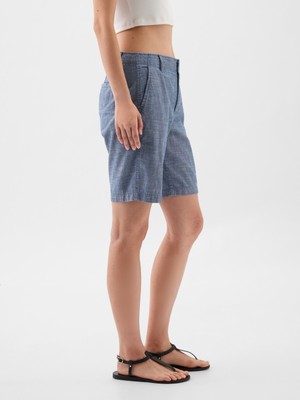 Gap Kadın Mavi 9" Downtown Chambray Bermuda Şort