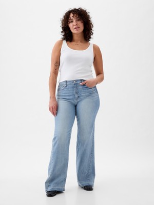 Gap Kadın Mavi High Rise '70S Flare Jean Pantolon