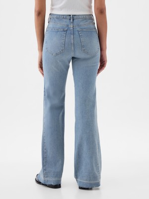 Gap Kadın Mavi High Rise '70S Flare Jean Pantolon