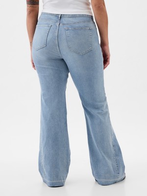 Gap Kadın Mavi High Rise '70S Flare Jean Pantolon