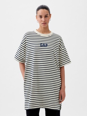 Gap Kadın Beyaz Gap Logo Oversized Sweatshirt Elbise