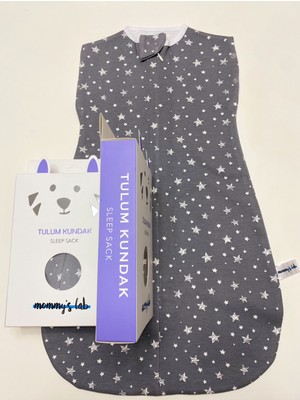 Mommyslab 0-4 Ay Yeni Sezon Desenli Çıtçıtlı Fermuarlı %100 Pamuk Tulum Kundak  Gri Yıldız - Tog1.0 Sleep Sack