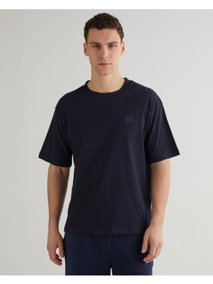 Gant Erkek Lacivert Relaxed Fit Bisiklet Yaka T-Shirt 2013023.433