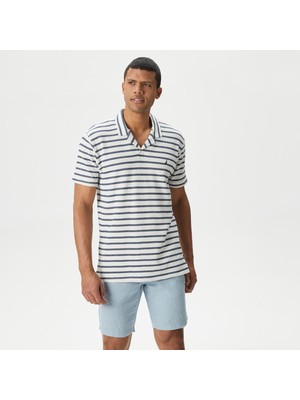 Nautıca Erkek Lacivert Classıc Fıt Kısa Kollu Çizgili Polo K45314T.4NV