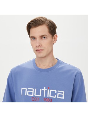 Nautica Erkek Mavi Standart Fıt Sweatshırt K35610T.4MY