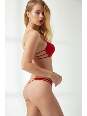 Le Jardin Le JARDIN 6950 Rainadestekli Taşlı Süper String Lux Iç Çamaşır Takım