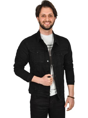 Deepsea Slim Fit Likralı Düğmeli Kot Mont Jean Ceket 2300401