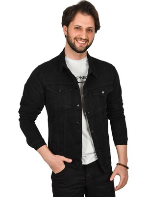 Deepsea Slim Fit Likralı Düğmeli Kot Mont Jean Ceket 2300401