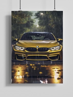 Poster City Bmw Araba Posteri-Çerçevesiz Parlak Fotoğraf Kağıdı