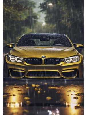 Poster City Bmw Araba Posteri-Çerçevesiz Parlak Fotoğraf Kağıdı