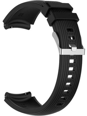 Pilanix Google Ticwatch S2 Wear Os Için 22 mm Çizgili Desenli Ayarlanabilir Renkli Silikon Kayış-Kordon Krd-18