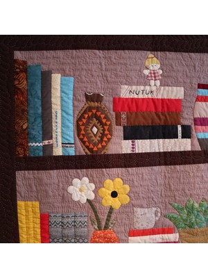 Hedea Patchwork Üç Raf Kitaplık Duvar Panosu