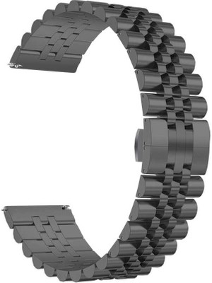 Pilanix Google Ticwatch S2 Wear Os Için 22 mm Çift Renkli Ayarlanabilir Kopçalı Metal Kayış-Kordon Krd-36