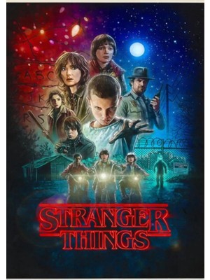 Poster City Stranger Things Dizi Film Posteri-Çerçevesiz Parlak Fotoğraf Kağıdı