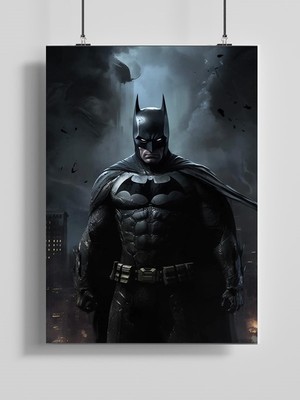 Poster City Batman Film Posteri-Çerçevesiz Parlak Fotoğraf Kağıdı