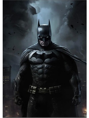 Poster City Batman Film Posteri-Çerçevesiz Parlak Fotoğraf Kağıdı