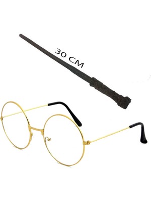 Colezium Colezium15 Harry Potter Asası 30 cm ve Metal Harry Potter Gözlüğü (Clz)