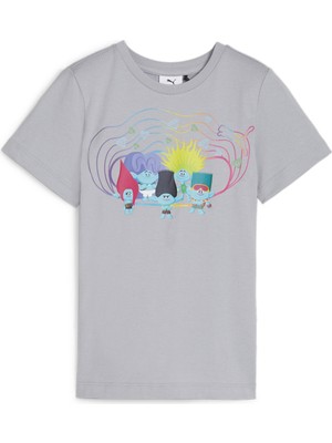 Puma Baskılı Gri Erkek T-Shirt 62481663-PUMA x Trolls Tee