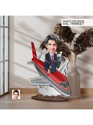 Bk Gift Kişiye Özel Hostes Karikatürlü Büyük Boy Ahşap Biblo-3 Arkadaşa Hediye , Sevgiliye Hediye, Kişiye Özel Biblolar