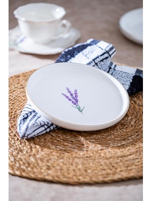 Acar Soft Porselen Yuvarlak Tabak 15 cm Elde Yıkanabilir Lavanta Deseniyle
