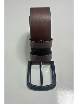Madmext Erkek Suni Deri Düz Taba Kemer 6872