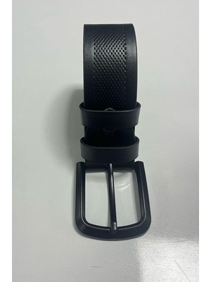 Madmext Erkek Suni Deri Desenli Siyah Kemer 6871