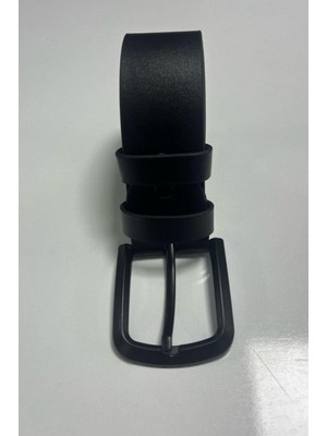 Madmext Erkek Suni Deri Düz Siyah Kemer 6872