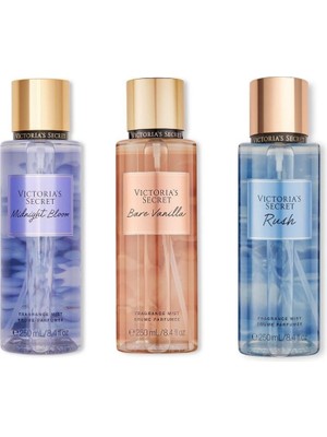 Vıctorıa's Secret Bare Vanilla-Midnight Bloom-Rush Vücut Spreyi Üçlü Set